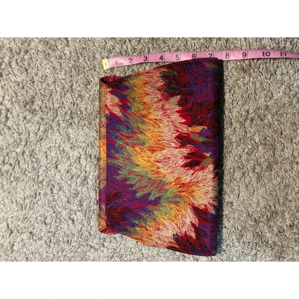 J Renee Clutch Handbag Vibrant Leaf Print Red Lined Evening Bag